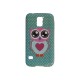 Coque TPU Samsung Galaxy S5 G900 hibou cur rose + film protection écran offert