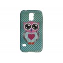 Coque TPU Samsung Galaxy S5 G900 hibou cur rose + film protection écran offert