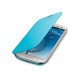 Pochette flip cover origine Samsung I9300 Galaxy S3 bleue turquoise + film protection écran