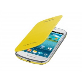 Flip cover Samsung Galaxy S3 mini / I8190 jaune+ film protectin écran