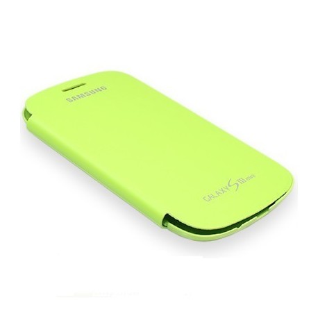 Flip cover Samsung Galaxy S3 mini / I8190 verte+ film protectin écran