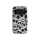 Pochette pour Samsung I9500 Galaxy S4 simili-cuir tête de mort + film protection écran