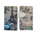 Pochette pour Samsung I9500 Galaxy S4 simili-cuir Tour Eiffel version 3 + film protection écran