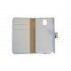 Pochette pour Samsung Galaxy Note 3 N9000 simili-cuir blanche + film protection écran