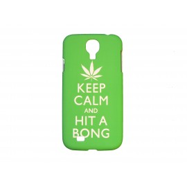 Coque  pour Samsung Galaxy S4 / I9500 verte "keep calm" + film protection écran offert