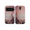 Pochette pour Samsung I9500 Galaxy S4 simili-cuir Paris tour Eiffel version 2 + film protection écran