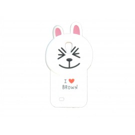 Coque pour Samsung Galaxy S4 chat blanc + film protection écran offert