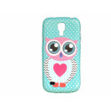 Coque pour Samsung Galaxy S4 / I9500 TPU hibou rose + film protection écran offert