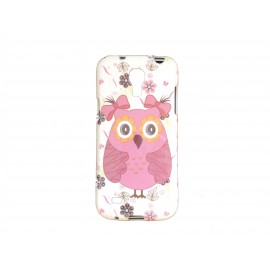 Coque TPU  pour Samsung Galaxy S4 / I9500 hibou mauve + film protection écran offert