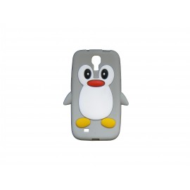 Coque pour Samsung Galaxy S4 / I9500 pingouin gris + film protection écran offert