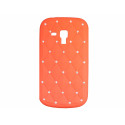 Coque silicone pour Samsung Galaxy Trend/S7560 rouge strass + film protection écran offert