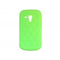 Coque silicone pour Samsung Galaxy Trend/S7560  verte strass + film protection écran offert