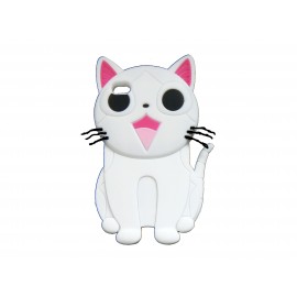 Coque silicone pour Ipod Touch 4 chat blanc + film protection écran