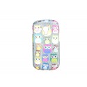 Coque TPU grise pour Samsung Galaxy Trend/S7560 hiboux multicolores+ film protection écran offert