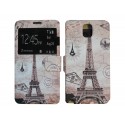 Pochette pour Samsung Galaxy Note 3 N9000 simili-cuir Tour Eiffel + film protection écran