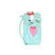Coque silicone pour Samsung Galaxy Note 3/N9000 chat bleu + film protection écran offert