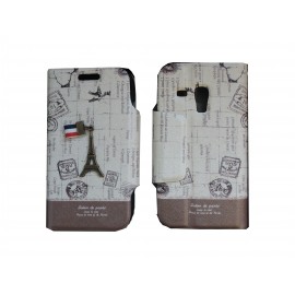 Pochette pour Samsung I8190/Galaxy S3 mini simili-cuir Tour Eiffel + film protectin écran