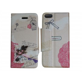 Pochette pour Iphone 5C simili-cuir petit oiseau + film protection écran offert