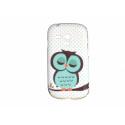 Coque TPU pour Samsung Galaxy S3 Mini/ I8190 hibou bleu+ film protection écran offert