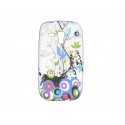 Coque silicone pour Samsung Galaxy S3 Mini/ I8190 cercles bleus + film protection écran offert