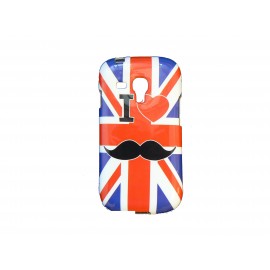 Coque pour Samsung Galaxy S3 Mini/ I8190 Angleterre/UK moustache + film protection écran offert