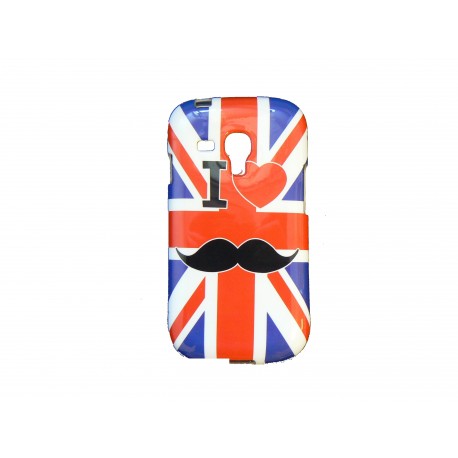 Coque pour Samsung Galaxy S3 Mini/ I8190 Angleterre/UK moustache + film protection écran offert