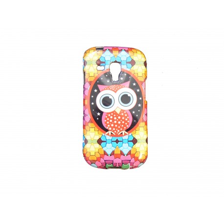 Coque TPU pour Samsung Galaxy S3 Mini/ I8190 hibou multicolore + film protection écran offert