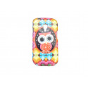 Coque TPU pour Samsung Galaxy S3 Mini/ I8190 hibou multicolore + film protection écran offert