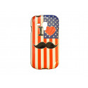 Coque pour Samsung Galaxy S3 Mini/ I8190 Etats-Unis/USA moustache + film protection écran offert