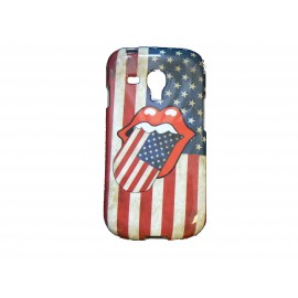 Coque TPU pour Samsung Galaxy S3 Mini/ I8190 USA/Etats-Unis bouche + film protection écran offert