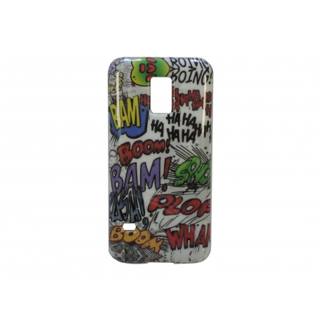 Coque TPU Samsung Galaxy S5 Mini G800 bande dessinée + film protection écran offert