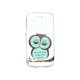 Coque TPU pour Samsung Galaxy S4 Mini/I9190 hibou bleu émeraude + film protection écran offert