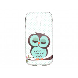 Coque TPU pour Samsung Galaxy S4 Mini/I9190 hibou bleu émeraude + film protection écran offert