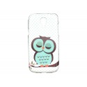 Coque TPU pour Samsung Galaxy S4 Mini/I9190 hibou bleu émeraude + film protection écran offert