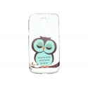 Coque TPU pour Samsung Galaxy S4 Mini/I9190 hibou bleu émeraude + film protection écran offert