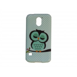 Coque TPU Samsung Galaxy S5 G900 hibou vert émeraude+ film protection écran offert