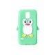 Coque silicone Samsung Galaxy S5 G900 pingouin vert + film protection écran offert