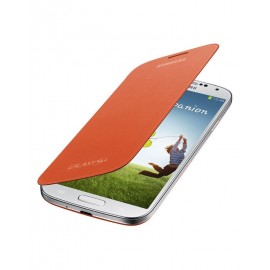 Flip cover origine Samsung Galaxy S4 I9500 orange + film protection écran