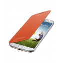 Flip cover origine Samsung Galaxy S4 I9500 orange + film protection écran