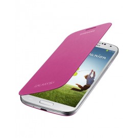 Flip cover origine Samsung Galaxy S4 I9500 rose fuschia+ film protection écran