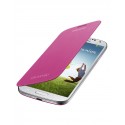 Flip cover origine Samsung Galaxy S4 I9500 rose fuschia+ film protection écran