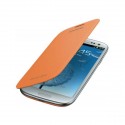 Pochette flip cover origine Samsung I9300 Galaxy S3 orange + film protection écran