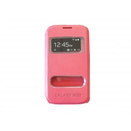 Pochette pour Samsung Galaxy core I8260 simili-cuir rose + film protection écran