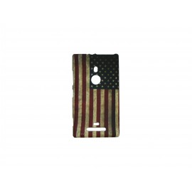 Coque pour Nokia Lumia 925 USA/Etats-Unis vintage + film protection écran offert