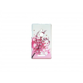 Coque pour Nokia Lumia 925 petites fleurs roses + film protection écran offert