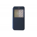 Pochette pour Iphone 6 simili-cuir bleu nuit fenêtre + film protection écran offert