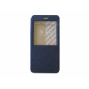 Pochette pour Iphone 6 plus simili-cuir bleu nuit fenêtre + film protection écran offert