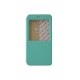 Pochette pour Iphone 6 plus simili-cuir vert émeraude fenêtre + film protection écran offert