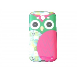 Coque TPU Samsung Galaxy Grand I9080 hibou vert+ film protection écran offert