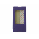 Pochette pour Sony Xperia T2 simili-cuir violet fenêtre + film protection écran offert